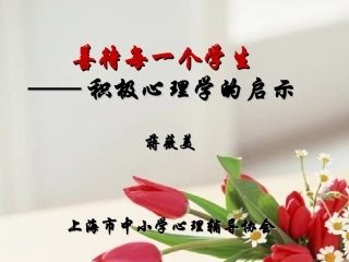 善待每一个学生-积极心理学的启示（合肥高中教师130807华师大教师培训中心）