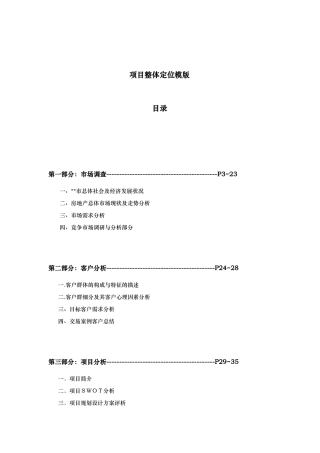 某房地产项目整体定位模版