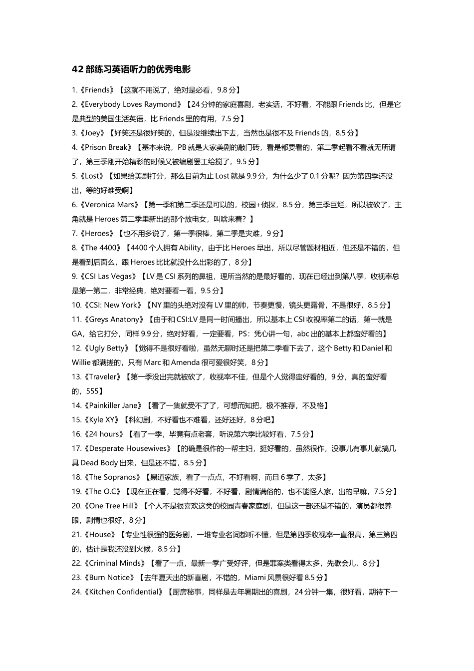 部练习英语听力的优秀电影_第1页