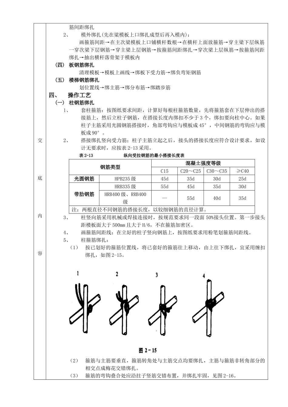 17框架结构钢筋绑扎工程(DOC5页)_第2页