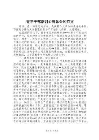 青年干部培训心得体会的范文