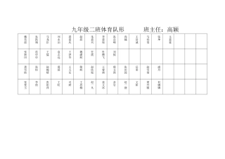 九年级二班体育队形