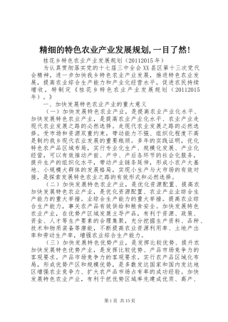 精细的特色农业产业发展规划,一目了然! 