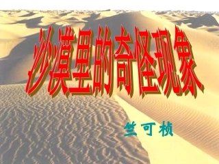 沙漠里的奇怪现象第二课时