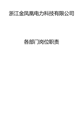 金凤凰电力公司高层岗位责任