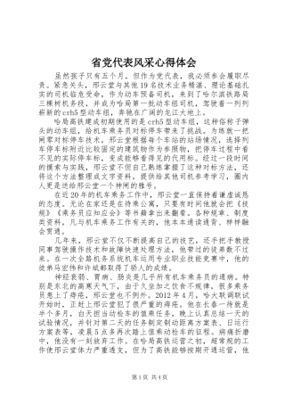 省党代表风采心得体会
