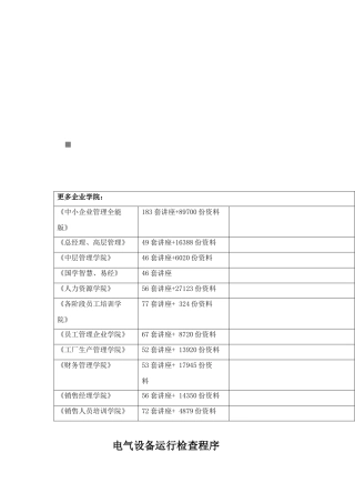 电气设备运行检查程序介绍