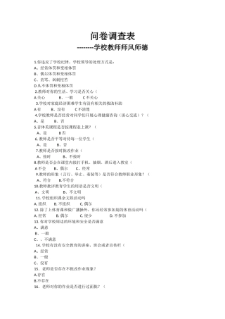 师德师风问卷调查（郑小平）