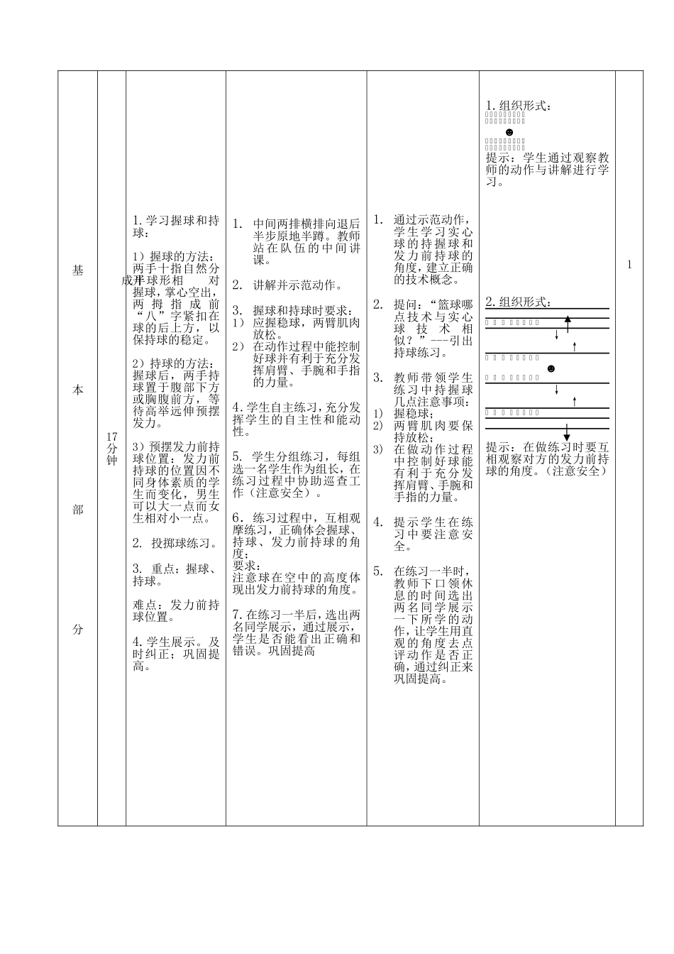 实心球—持、握球与预备姿势教学教案_第3页