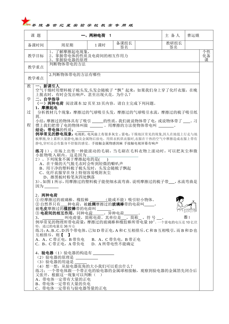 两种电荷1课案_第1页