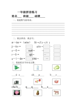 一年级_拼音练习
