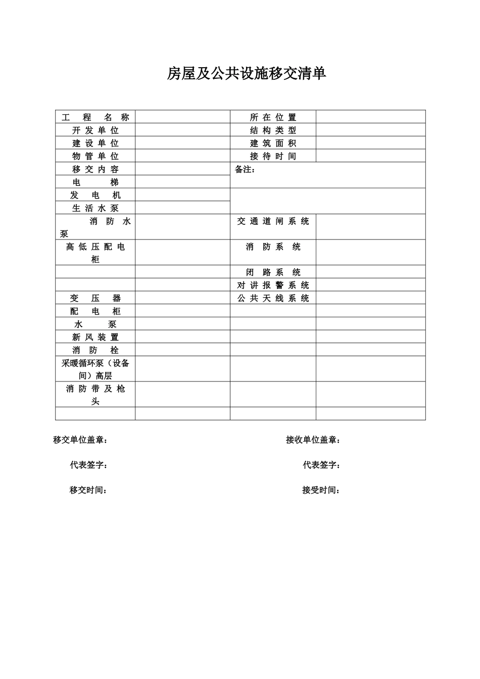 物业工程验收移交项目_第1页