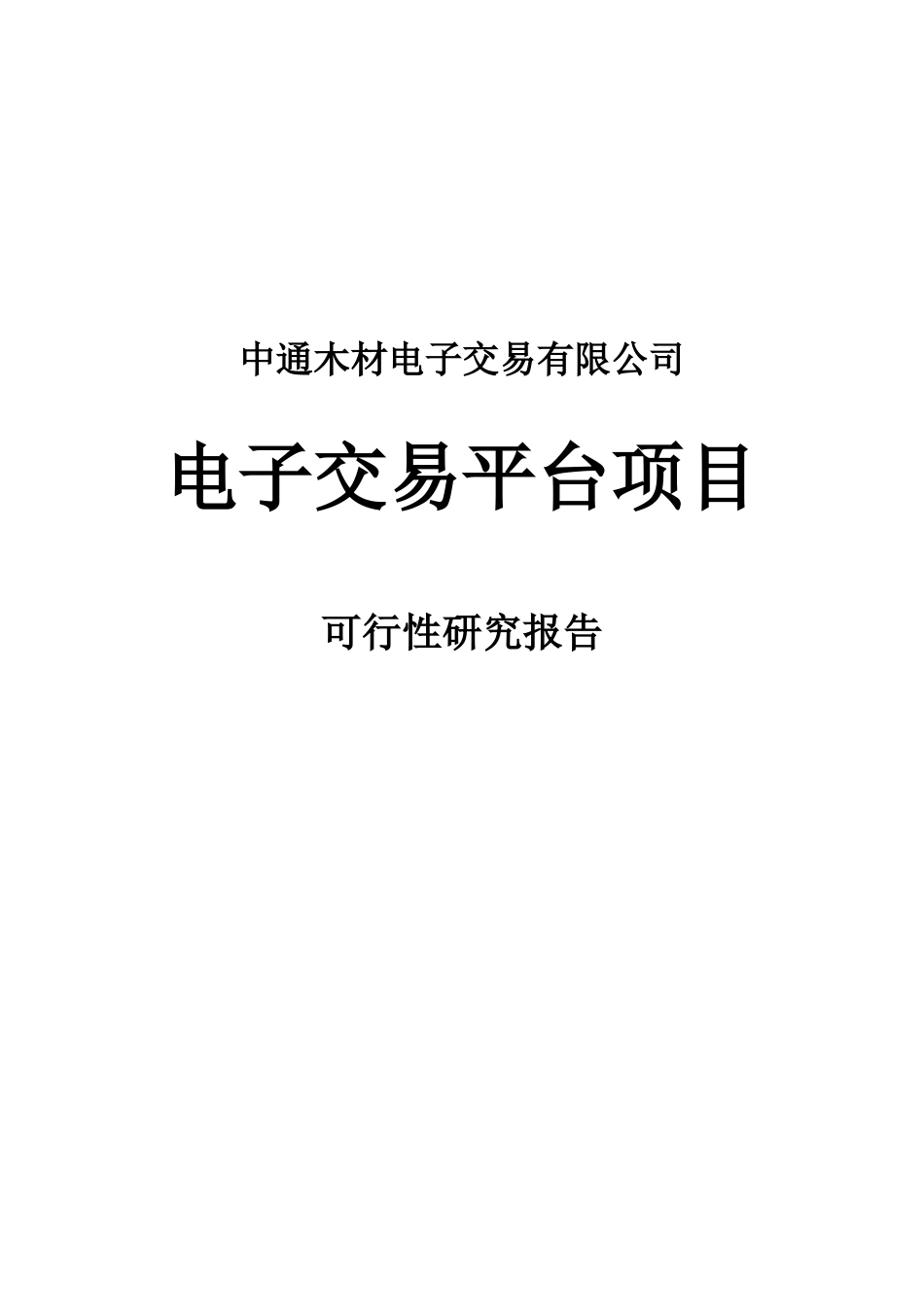 某公司电子交易平台项目可行性研究报告_第1页