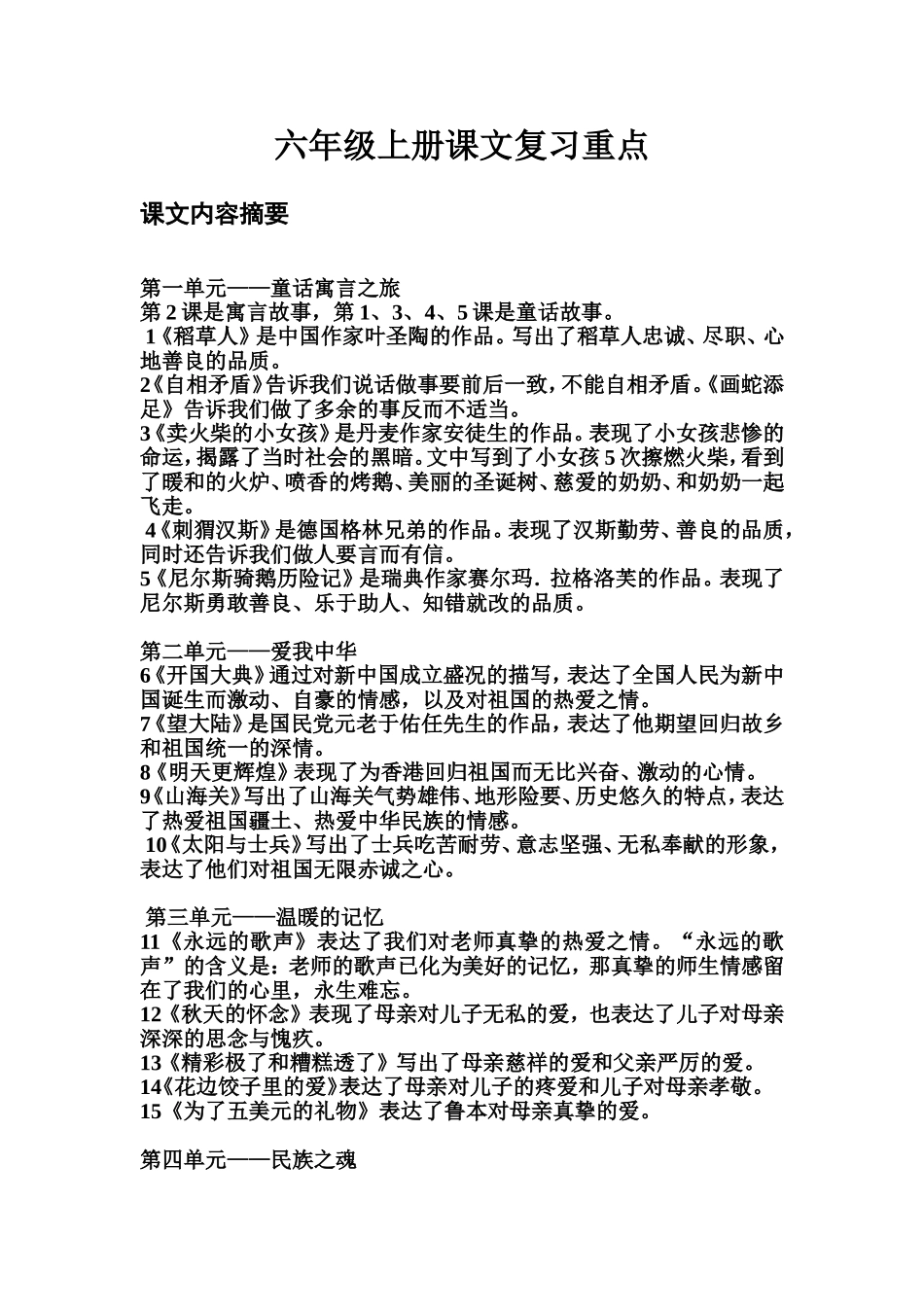 六年级复习要点01_第1页