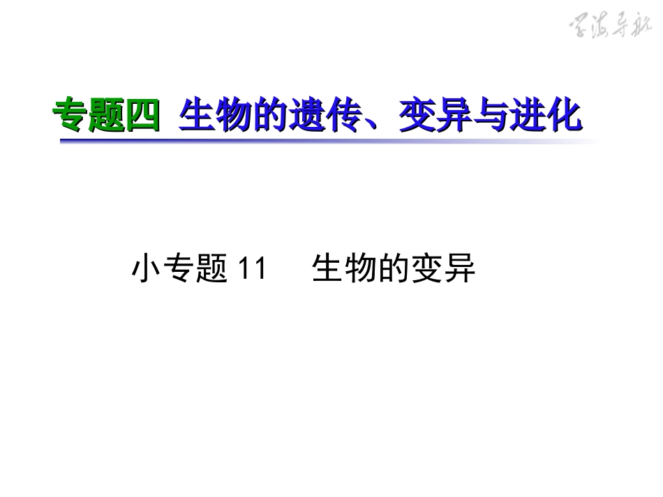 专题4小专题11生物的变异_第2页