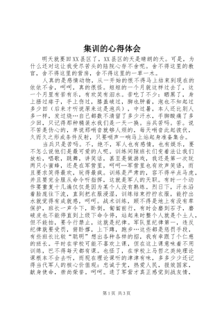 集训的心得体会