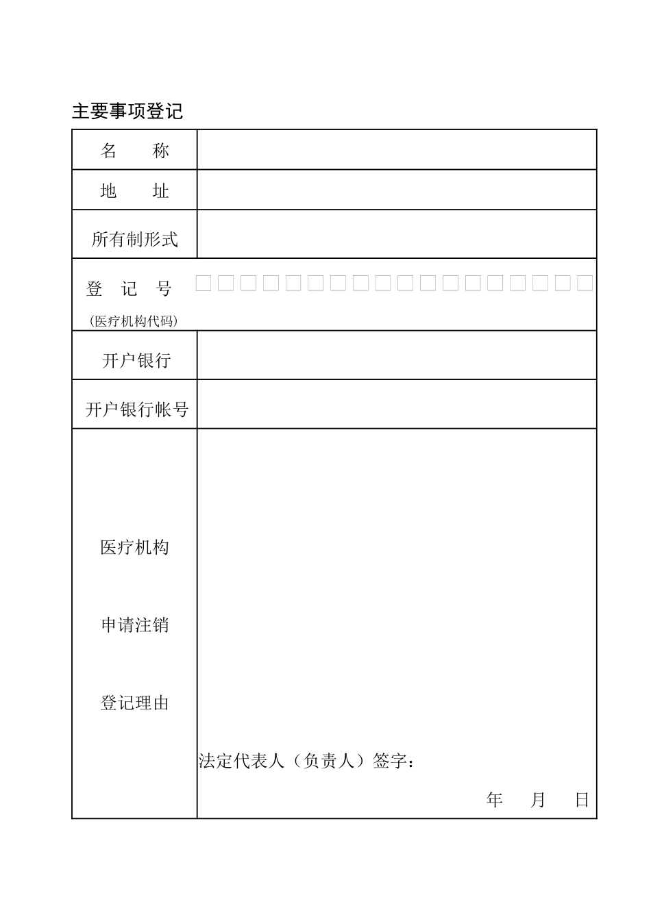 医疗机构申请注销登记注册书_第2页