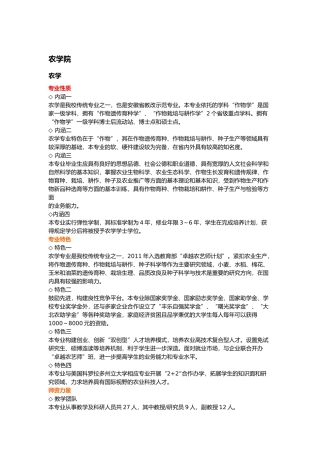 XXXX安徽农业大学专业介绍