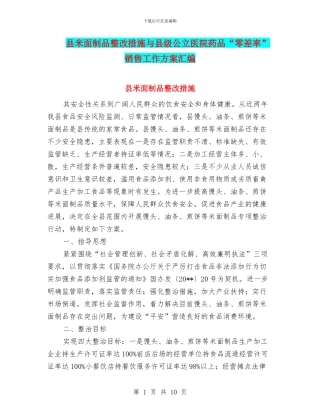 县米面制品整改措施与县级公立医院药品“零差率”销售工作方案汇编