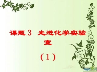 课题3走进化学实验室(1)