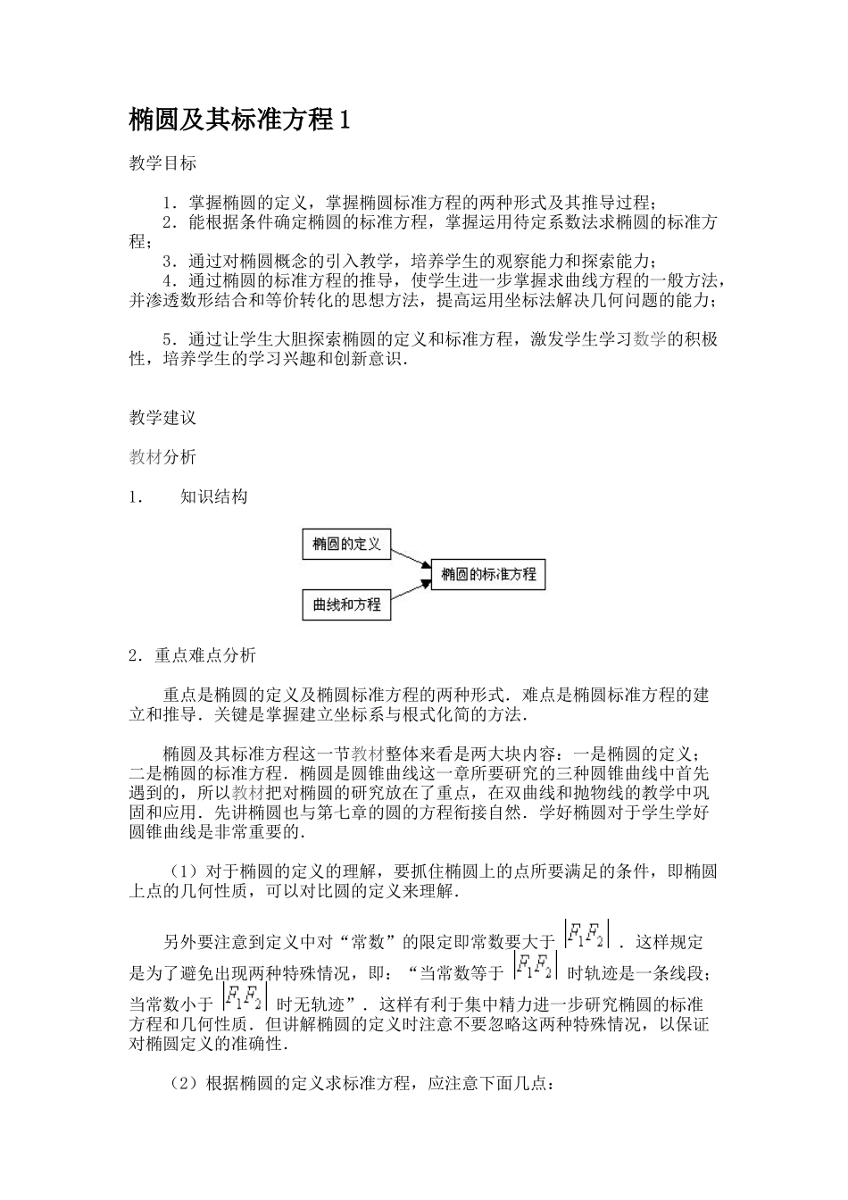 椭圆及其标准方程1_第1页