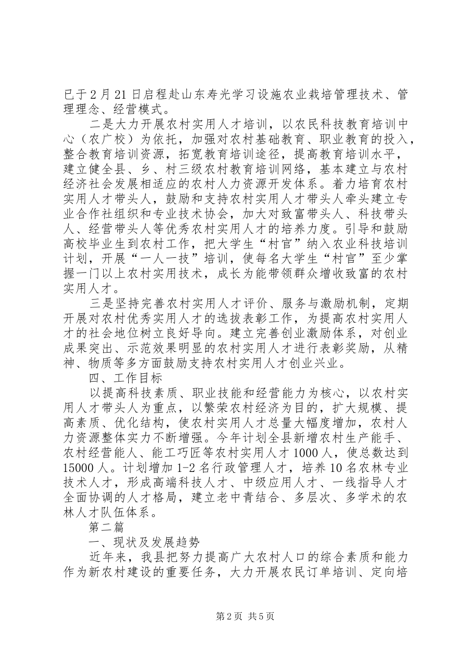 XX年人才发展工作计划3篇_第2页