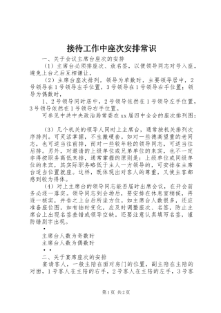 接待工作中座次安排常识 