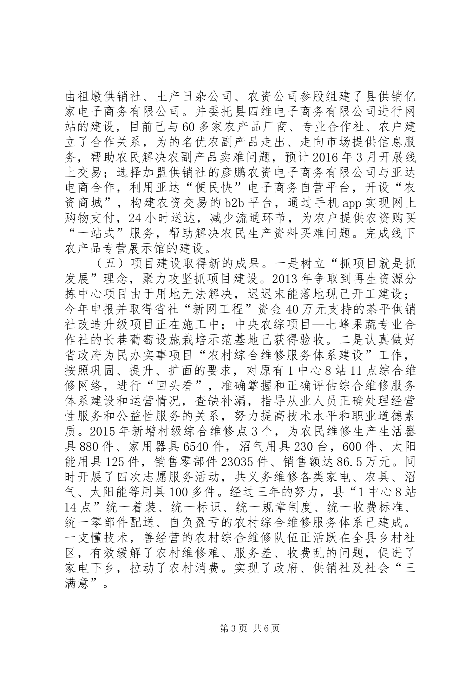 乡镇供销社年度工作总结及工作计划 _第3页