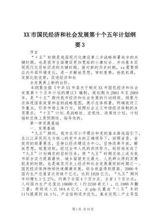 XX市国民经济和社会发展第十个五年计划纲要3 (7)