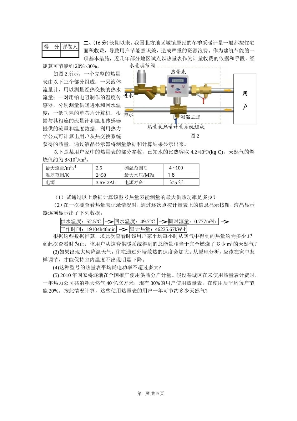 2012年第二十二届全国初中应用物理竞赛复赛试题_第2页