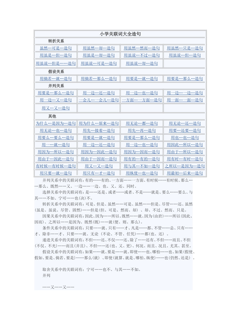 小学关联词大全造句_第1页
