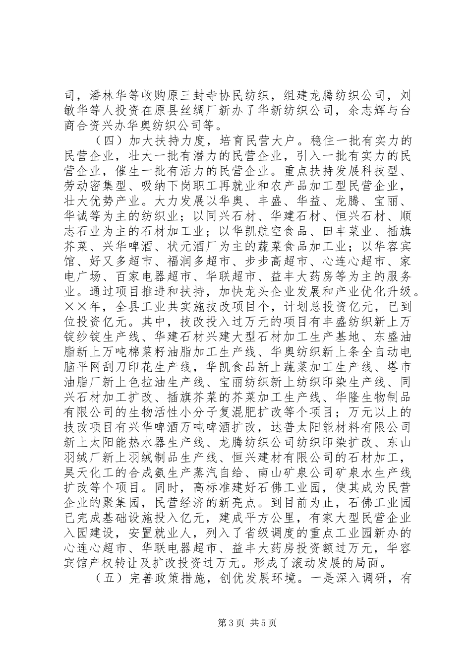 ×县年民营工作总结及年工作规划 _第3页