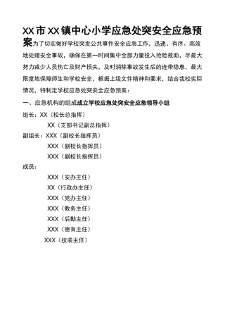 小学应急处突预案