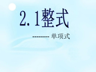 七年级数学上册《整式（一）》课件新人教版(2)