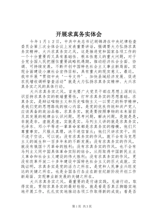 开展求真务实体会