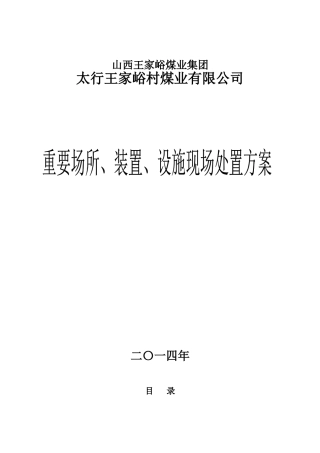 煤矿重要场所、装置、设施现场处置方案