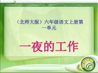 北师大版六年级语文上册《一夜的工作》