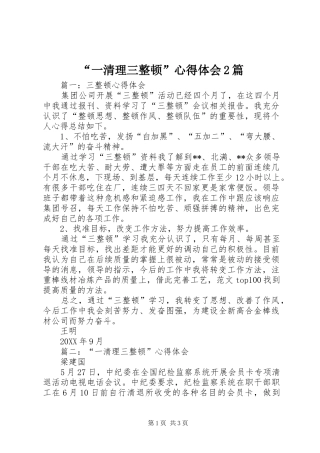 “一清理三整顿”心得体会2篇