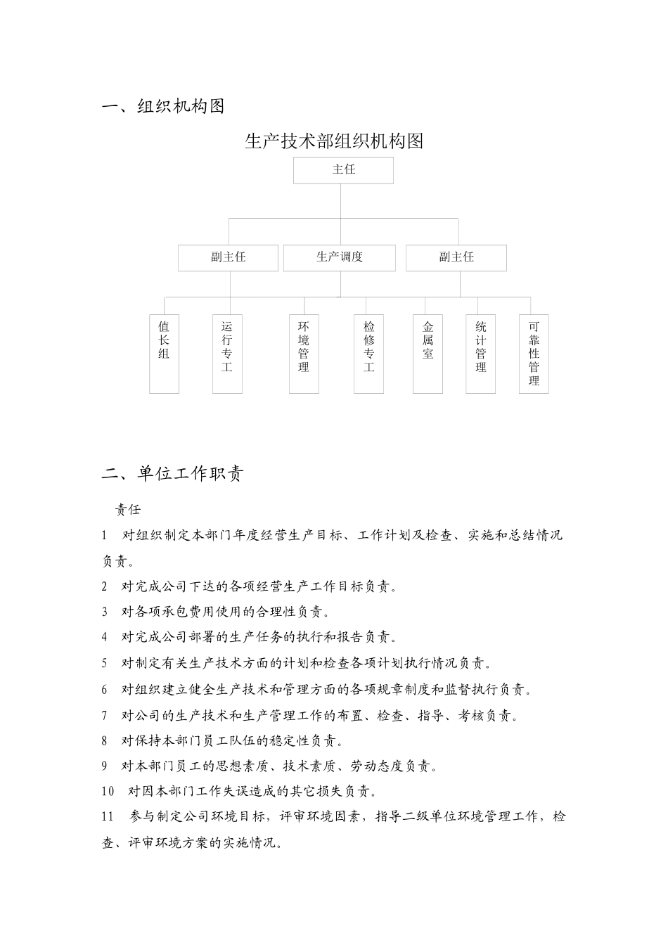 电力生产技术部岗位职责说明书_第2页