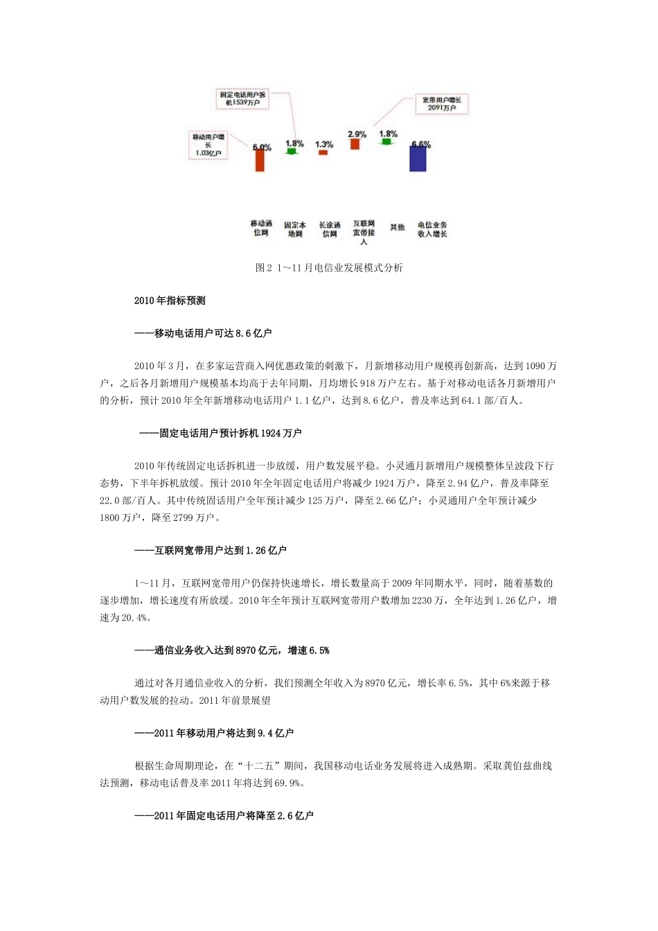 XXXX年通信业趋势分析及指标预测_第2页