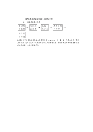 匀变速直线运动的规范求解