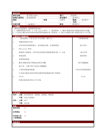 某大型电子公司电子组主管职位说明书