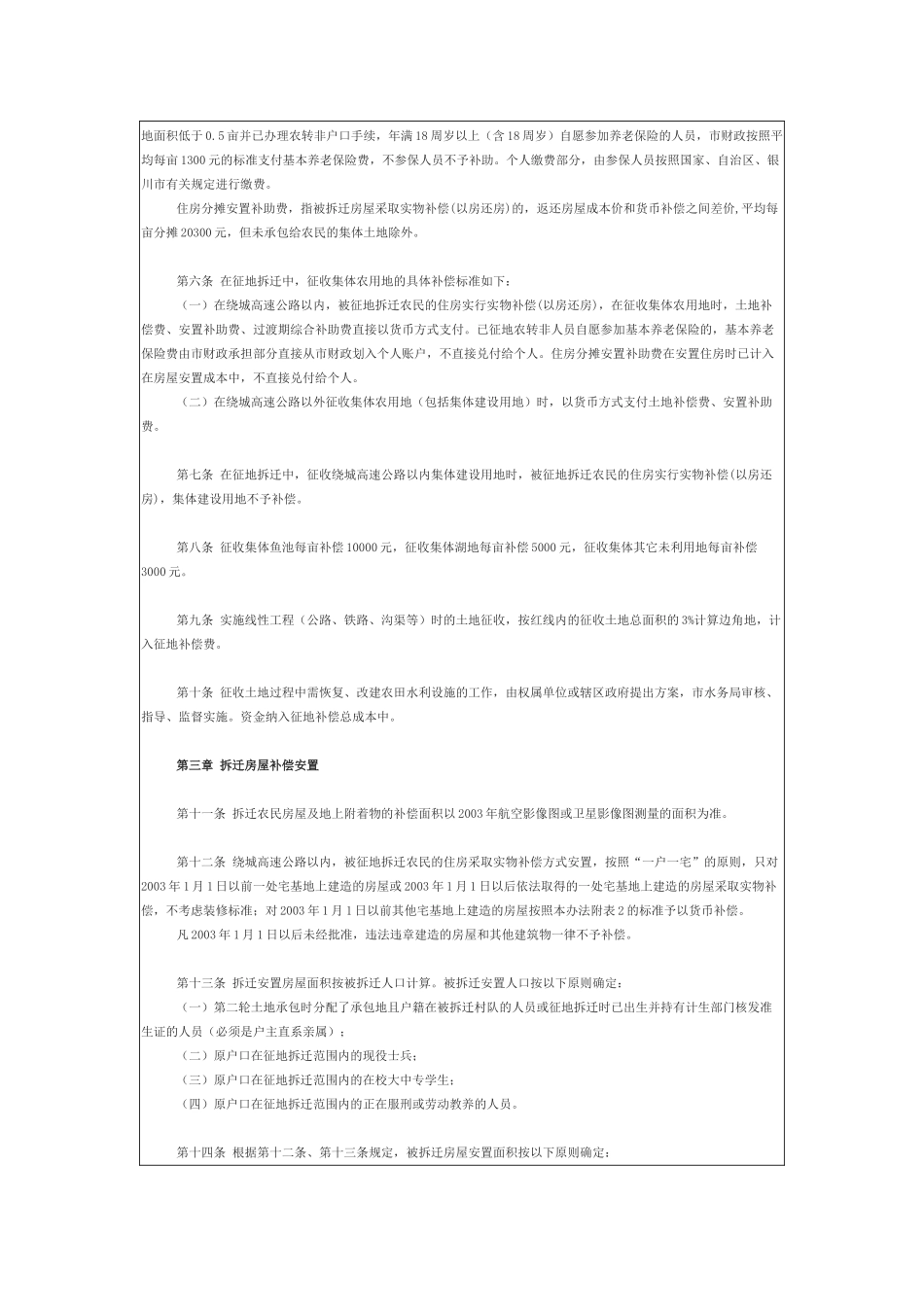 银川市征收集体土地及房屋拆迁安置补偿办法_第2页