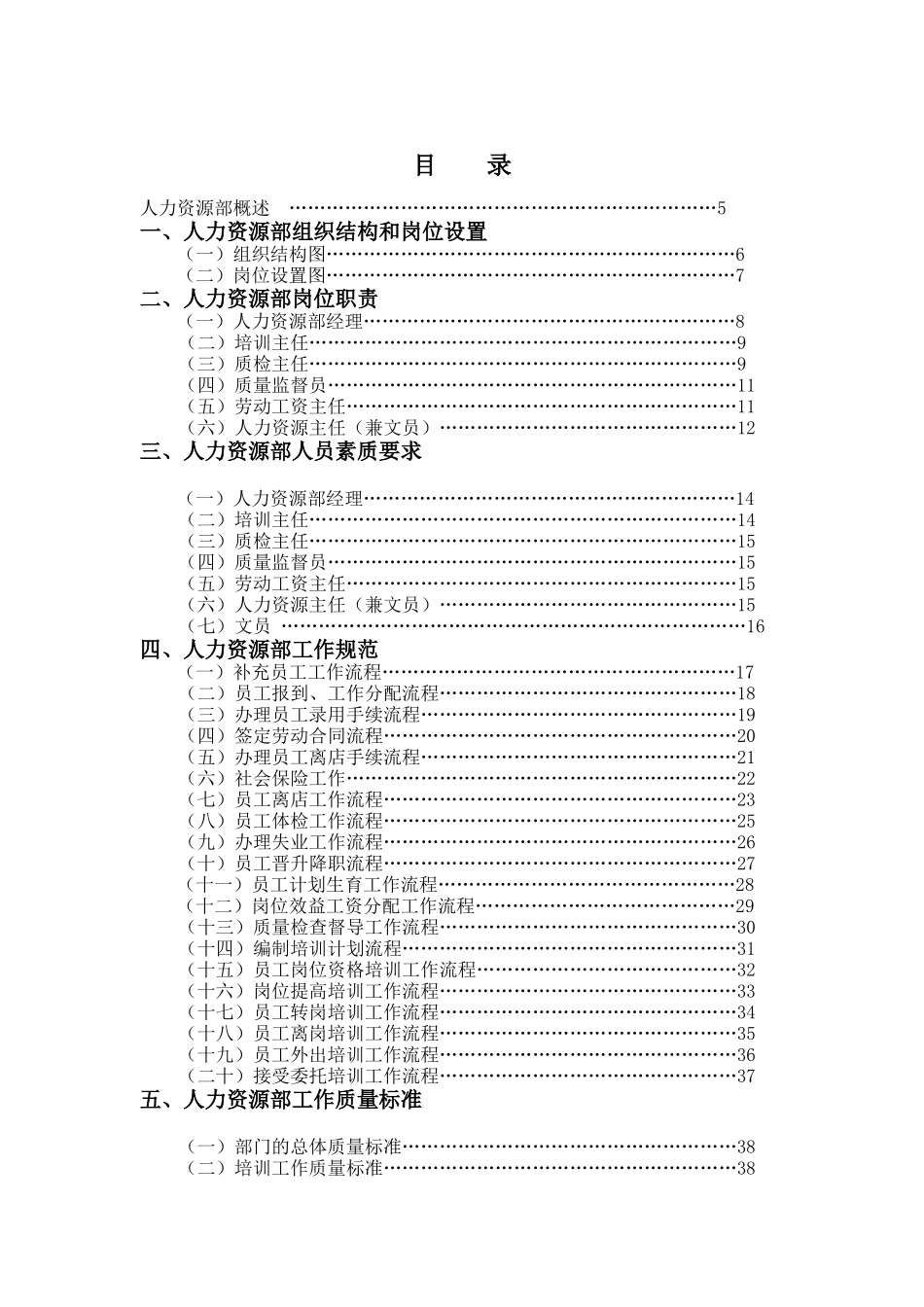 酒店人力资源部概述(DOC 146)_第1页