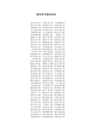 最容易写错的成语