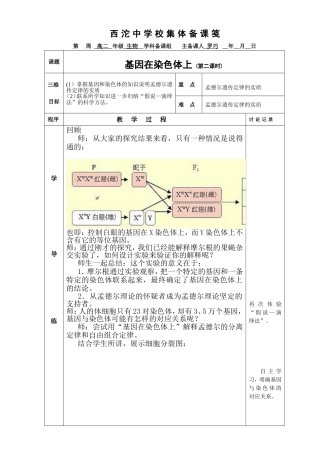 基因在染色体上(第二课时)