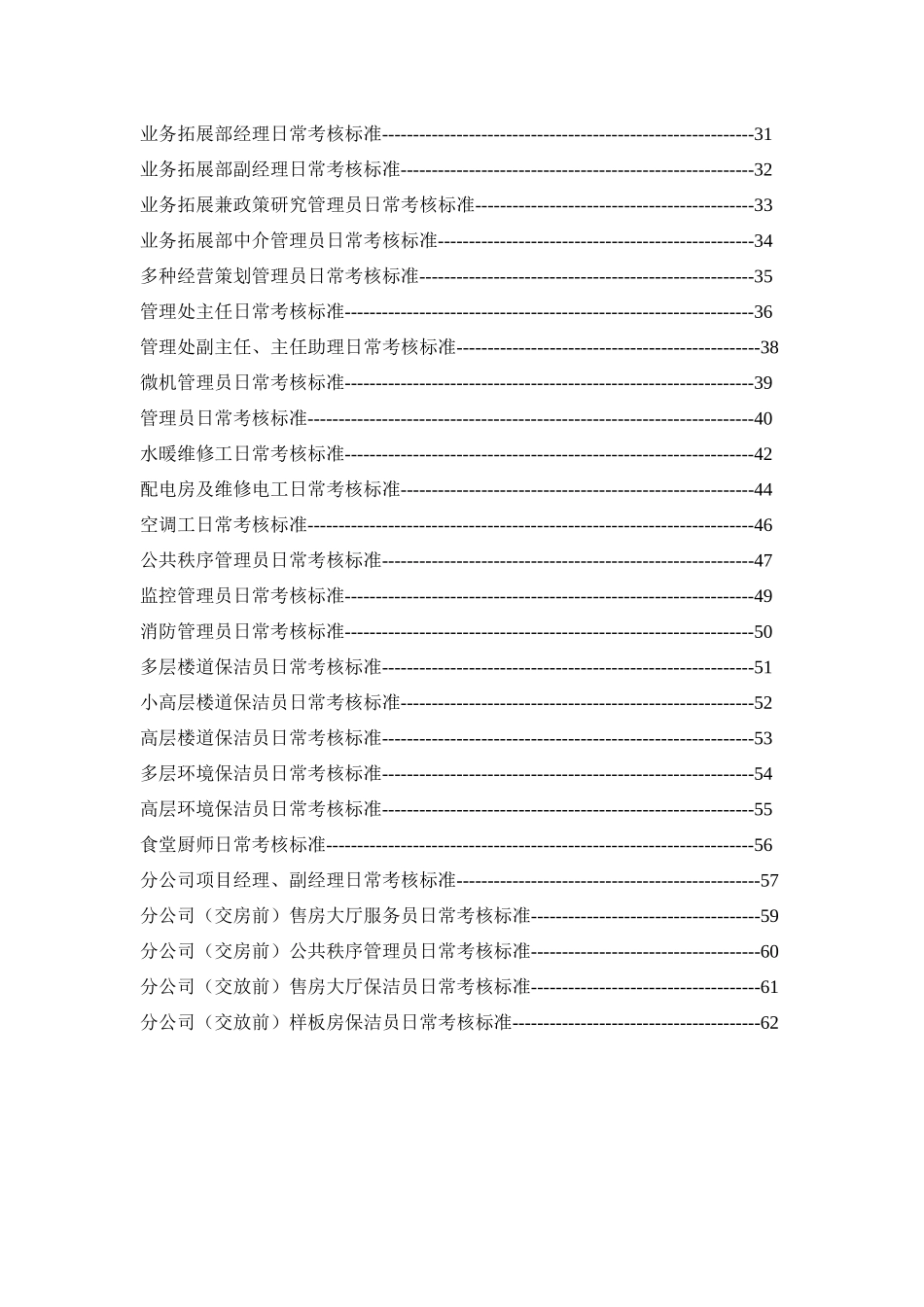 物业公司各岗位日常考核标准(67_第2页