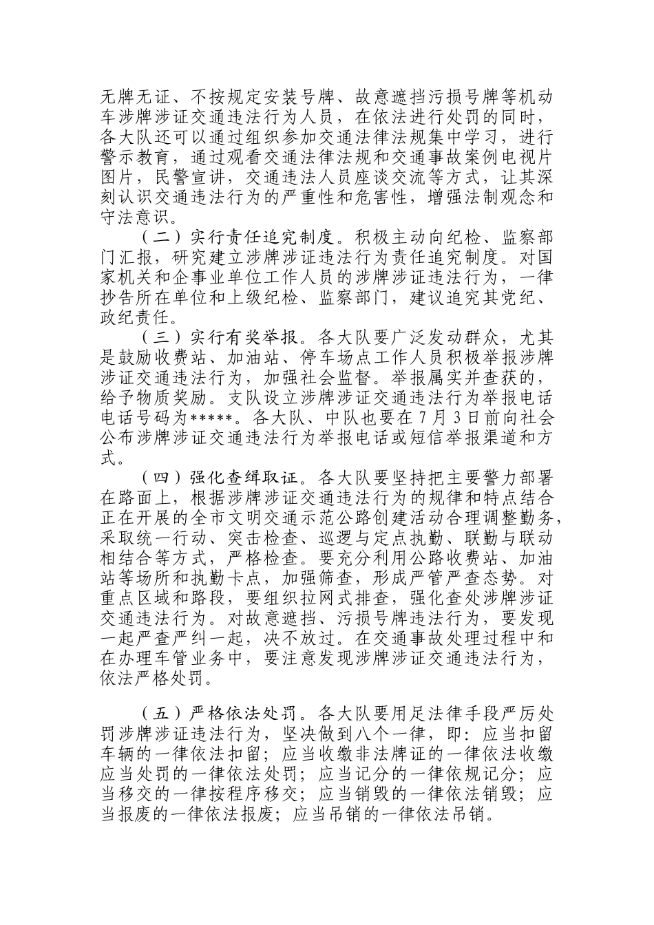 XXXX年……市机动车涉牌涉证交通违法行为专项整治工作方案(文库)_第3页