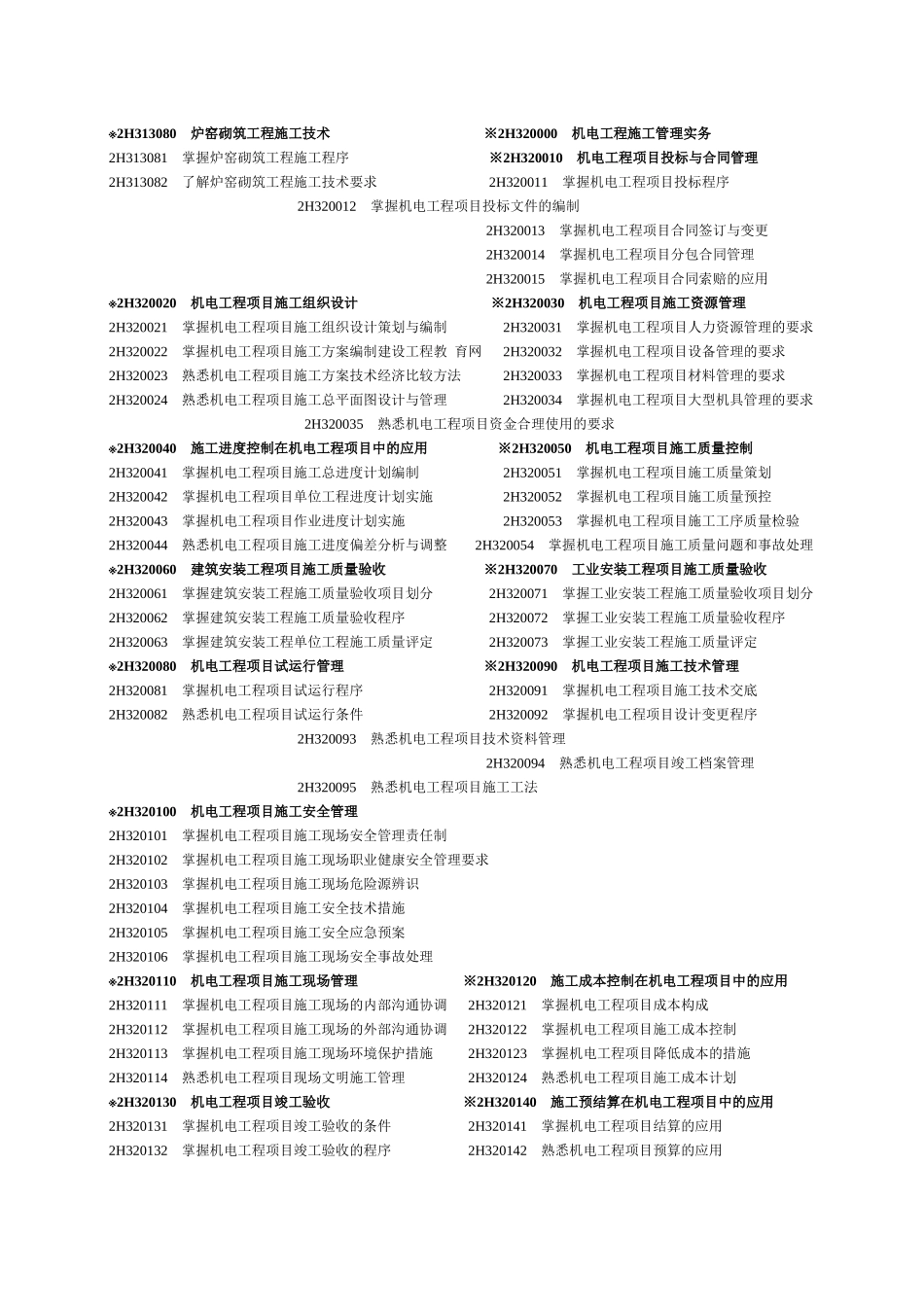 X年二级建造师《机电工程专业》考试大纲_第2页