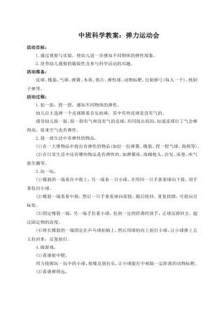 中班科学活动：弹力运动会